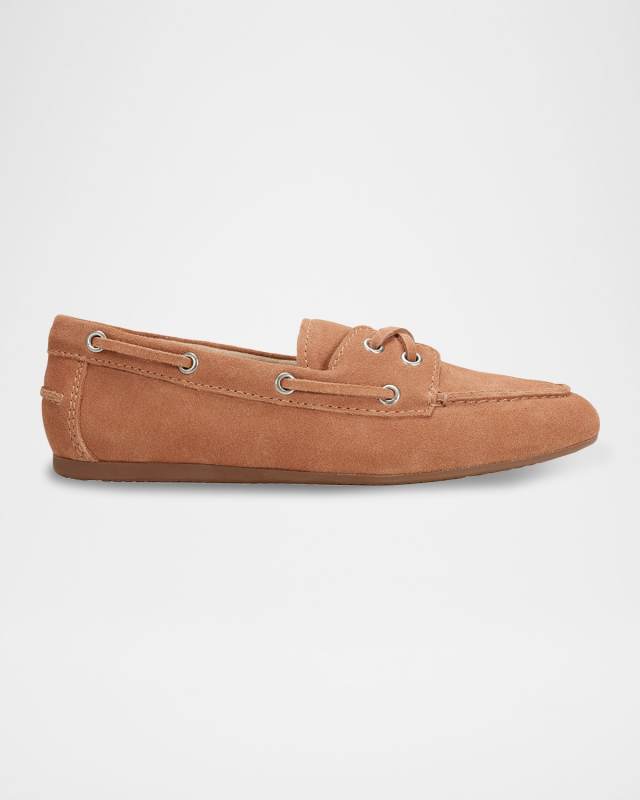 Uleena Suede Moccasin Boat Loafers